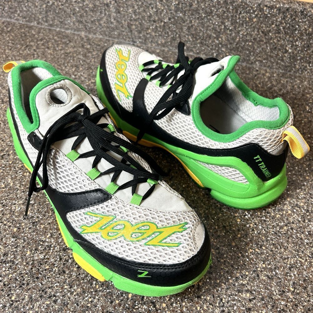Zoot M TT Trainer Running Shoe Men 8.5 Sneakers Gray/Black/Green Lace Up Low Top